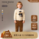 Teenie Weenie Kids小熊童裝25年新款秋冬男寶寶可愛(ài)純棉套頭毛衣 米白色 100 cm