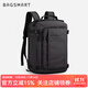BAGSMART雙肩包隨行倉背包男士旅行出差大容量多功能商務(wù)休閑書(shū)包電腦包女 經(jīng)典黑（標準版 適合1-3天差旅）