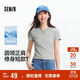 森馬（Semir）涼感T|短袖T恤女短款刺繡修身2025基礎圓領(lǐng)正肩夏裝109325100007