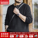 馬登工裝 美式復古針織亨利衫阿美咔嘰豎條紋套頭毛衣男秋季 黑色 L