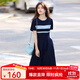 熙世界（sllsky）航海系撞色條紋連衣裙 裙子女夏季2025新款女裝休閑顯瘦收腰夏裝 學(xué)院藍 M