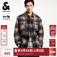 杰克·瓊斯（JACK&JONES）男裝春秋時(shí)尚寬松衣身格紋字母刺繡翻領(lǐng)毛呢大衣外套男224427007 E11淺卡其 L 180