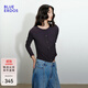 BLUE ERDOST恤女25春夏新款簡(jiǎn)約百搭舒適莫代爾修身長(cháng)袖打底衫 藏青 M (165)