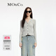 MO&Co.春秋含閃蔥紗線(xiàn)V領(lǐng)短款收腰薄款針織衫開(kāi)衫摩安珂 晨光白色 M 165