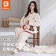 芬也（FENYE）半邊絨月子服秋冬款孕期產(chǎn)后睡衣加絨加厚孕婦家居服套裝 XL