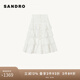 SANDRO2024春秋款女裝白色設(shè)計(jì)感鏤空蛋糕裙半身裙SFPJU01175 10/白色 34