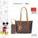 刺猬日記迪士尼米奇正版授權(quán)單肩托特學(xué)生通勤大容量手提老花包拉鏈款女包 咖啡色米奇【贈(zèng)精美禮盒】