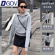 DGOV灰色連帽衛衣女款2026新款春季寬松慵懶風(fēng)短款長(cháng)袖上衣女 灰色衛衣zt L 建議100-115斤