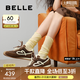百麗（Belle）流心糖復(fù)古撞色阿甘鞋女2025秋新商場款運(yùn)動風(fēng)休閑鞋E7H1DCM5 棕色 3.5CM增高 37