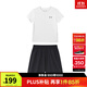 安德瑪（Under Armour）兒童夏季運動(dòng)套裝夏款短褲短袖套裝男大童短袖梭織短褲套裝 白T黑短褲 150