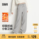 森馬（Semir）發(fā)熱抑菌抓絨抽繩分割寬松2025百搭闊腿褲女冬休閑褲109725127001