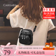 CARISAKA手機包斜挎包小包夏天女包單肩包小包包零錢(qián)包新款真軟皮精致禮物 黑色-（真皮質(zhì)感）（多口袋）