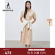 beanpole夏季新款女士收腰修身A字裙休閑運動(dòng)polo領(lǐng)連衣裙 米色 S 160/84A