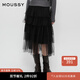 moussy 新品復(fù)古優(yōu)雅重工紗裙A型半身裙女028HAZ30-2621 020黑色 S 00001/S
