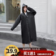 艾斗電動(dòng)車(chē)雨衣磨砂加厚非一次性時(shí)尚戶(hù)外旅游男女士長(cháng)款帶帽加厚 黑色