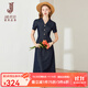 經(jīng)典故事（JANE STORY）經(jīng)典故事高端牛仔連衣裙女夏季2025新款時(shí)髦復古收腰牛仔裙小個(gè)子 深藍色 L