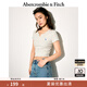 ABERCROMBIE & FITCH女裝25夏季新款經(jīng)典小麋鹿缺口領(lǐng)修身短袖T恤KI139-5297 淺灰色 M (165/96A)