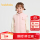 巴拉巴拉【商場(chǎng)同款】寶寶羽絨馬甲女童外套秋冬裝2025立領(lǐng)上衣提花肌理感 粉紅60035-白鴨絨 100 充絨量35g