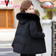 峰戈中老年羽絨服女短款加厚真毛領(lǐng)媽媽冬裝羽絨棉服連帽冬季保暖外套 黑色 5XL建議150斤-165斤左右穿