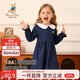 Classic Teddy精典泰迪女童連衣裙兒童裙子中小童裝秋季學(xué)院風(fēng)牛仔裙 藍色110
