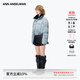 ANN ANDELMAN【明星同款】牛仔短款羽絨服外套藍色毛領(lǐng)加厚面包服 藍色 M