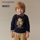 Teenie Weenie Kids小熊童裝25年新款秋冬男女寶寶圓領(lǐng)印花加絨衛衣 藏青色 100 cm