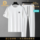 NEWMDER【莫代爾】男士夏季高端輕奢休閑速干跑步羽毛球運動(dòng)套裝男 高檔白色【現貨速達】 L