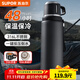蘇泊爾（SUPOR）保溫杯大容量不銹鋼316L車(chē)載水壺戶(hù)外保溫杯商務(wù)高檔泡茶杯 曜石黑1000ml【316L+自帶茶杯】