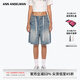 ANN ANDELMAN【李蘭迪同款】官方直營(yíng)洗水五分牛仔褲女短褲寬松闊腿褲 藍色 M