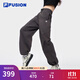 FILA FUSION斐樂(lè )潮牌梭織長(cháng)褲女2025夏季新款時(shí)尚休閑寬松運動(dòng)褲 墨翀灰-GY M 165/66A/M