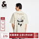 杰克·瓊斯（JACK&JONES） 百搭潮流胸前肌理感膠印背后熊貓圖案T恤短袖上衣男裝225201093