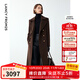 朗姿純羊毛軍旅風(fēng)收腰顯瘦氣質(zhì)高級呢子大衣修身毛呢外套冬季新款 棕色 M