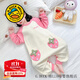 G.DUCKKIDS小黃鴨童裝女童連體睡衣春秋款兒童家居服長(cháng)袖女孩寶寶純棉空調服 粉草莓 110 尺碼4~5歲【100-110cm】cm