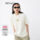 MO&Co.春夏卡通刺繡小黃鴨高領(lǐng)內搭上衣短袖T恤女黑色白色內搭 C11米白 S
