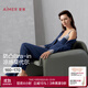 愛慕（Aimer）25秋睡美人睡衣女抗菌防螨開衫帶杯不凸點(diǎn)吊帶九分褲三件套裝 【入秋三件套】鳶尾藍(lán) AM46A851 L 170