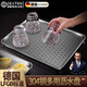 DEATKN德國不銹鋼茶盤(pán)加厚304家用托盤(pán)瀝水盤(pán)套裝簡(jiǎn)約中式長(cháng)方形 304不銹鋼瀝水茶盤(pán)(銀白色)