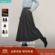 茵曼簡(jiǎn)約通勤百褶半身裙冬季女裝百搭A字大擺顯瘦中長(cháng)裙子 貴族灰 M