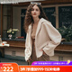 Olrain歐芮兒麂皮絨連帽短外套女裝秋季新款休閑百搭寬松上衣防風(fēng) 奶油杏 S