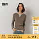 森馬（Semir）毛衣女短款假兩件含羊毛針織衫2024冬季新款修身保暖軟糯v領(lǐng)內搭 白咖色調00415 M /155/80A