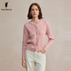POLOWALK針織衫女打底衫內搭春秋款絞花針織開(kāi)衫春裝外套韓系女裝毛衣夾 粉色A 【新款】 M (160)