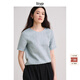 旅途原品【精英衣櫥】ltyp進(jìn)口100%亞麻極簡(jiǎn)文藝小衫 休閑百搭短袖T恤女冬 湖藍色 XL （建議拍大一碼）