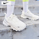 耐克（NIKE）女鞋 25秋季新款低幫跑步鞋透氣休閑鞋厚底增高運動(dòng)鞋老爹鞋子女 增高顯瘦/奶白色/現貨/偏小 36