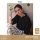 旅途原品ltyp 100%亞麻文藝黑襯衫 秋季休閑寬松五分袖襯衣女上衣 烏梅黑 S
