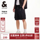 杰克·瓊斯（JACK&JONES）男裝25年速干工裝短褲男士夏季外穿潮流寬松五分褲沙灘短褲大褲衩 E40黑色 M (175)