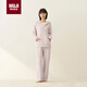 無(wú)印良品（MUJI）女式 發(fā)熱毛毛紗家居連帽開(kāi)衫 女士睡衣上衣 煙熏粉色 S-M