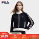 FILA 斐樂(lè )官方女士針織長(cháng)袖外套2025冬新款休閑寬松拼色立領(lǐng)上衣 傳奇藍-NV L 170/88A/L