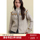獨束大碼女裝復古圓領(lǐng)開(kāi)衫外套2024冬季新品通勤慵懶風(fēng)針織衫毛衣 燕麥灰 M (尺碼：1) (尺碼：1)