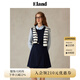 ELAND【零染】衣戀連衣裙女學(xué)院風(fēng)假兩件襯衫背心腰帶長裙25秋新 藏青色(59)Navy M