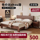 洛亞妮【24H云倉閃發(fā)】實(shí)木床100％純實(shí)木1.5米單人床原木風(fēng)主臥雙人床 胡桃色床+20cm席夢(mèng)思床墊 1.5米*2米