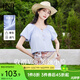 歐莎（OSA）【波西米亞襯衫】法式鏤空V領(lǐng)雪紡衫夏季新款薄款氣質(zhì)上衣七夕 藍色 S